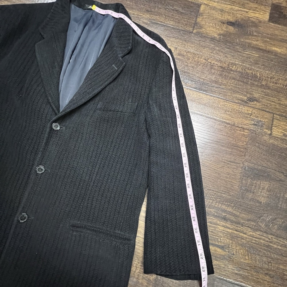Vintage Jhane Barnes Mens Sweater Textured Sport Coat Blazer Black Jacket 46L - Picture 8 of 12
